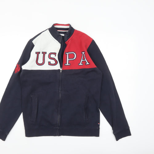 U.S. Polo Assn. Boys Navy Blue Colourblock Track Jacket 14-15 Years