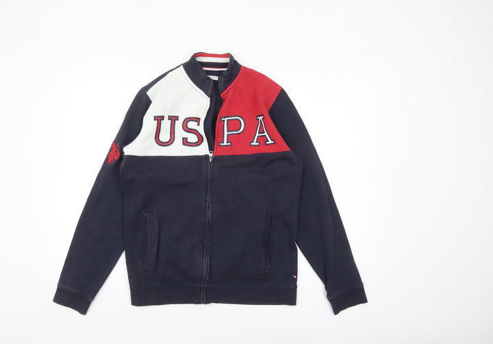 U.S. Polo Assn. Boys Navy Blue Colourblock Track Jacket 14-15 Years