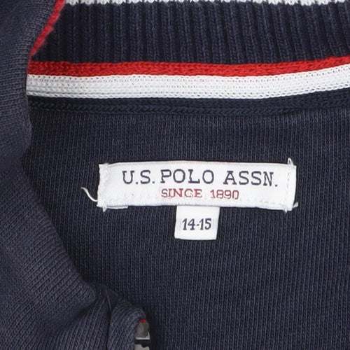 U.S. Polo Assn. Boys Navy Blue Colourblock Track Jacket 14-15 Years