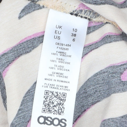 ASOS Women’s Multicoloured Animal Print Midi Bodycon Dress Size 10