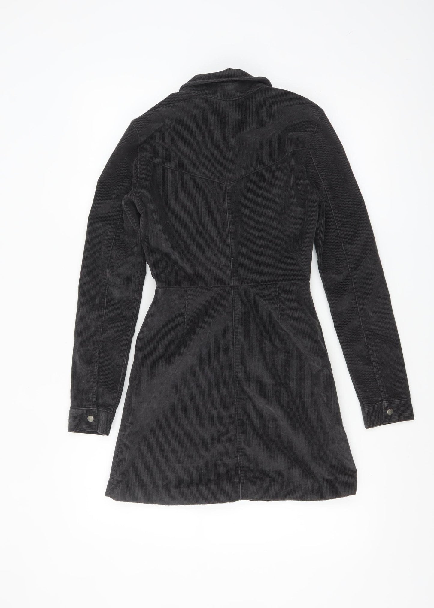 ASOS Women’s Black Corduroy Long Sleeve Shirt Dress Size 2