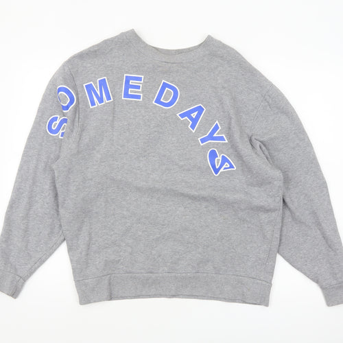 Collusion Men’s Grey 'Somedays' Graphic Pullover Sweatshirt XS