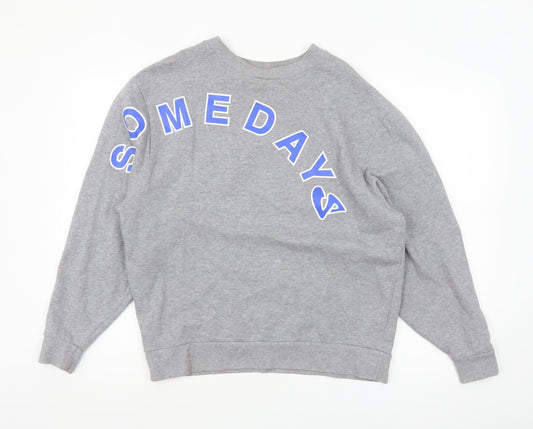 Collusion Men’s Grey 'Somedays' Graphic Pullover Sweatshirt XS