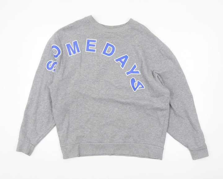 Collusion Men’s Grey 'Somedays' Graphic Pullover Sweatshirt XS