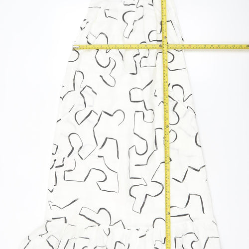 ASOS Women’s White Geometric Midi Slip Dress Size 6