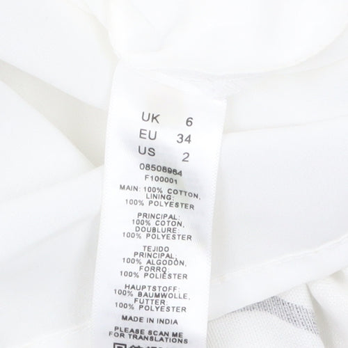 ASOS Women’s White Geometric Midi Slip Dress Size 6