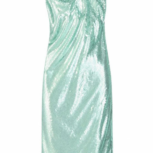 ASOS Women Green Sequin Slip Dress Size 4 Party Backless