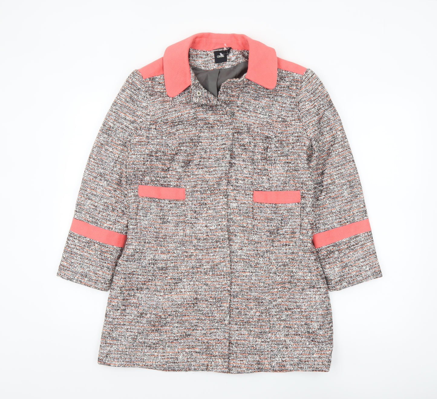 ASOS Women’s Multicoloured Tweed Mid-Length Overcoat UK 10