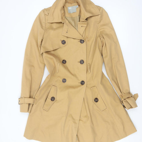 ASOS Women's Beige Trench Coat Size 4 Belted Classic Mid-Length