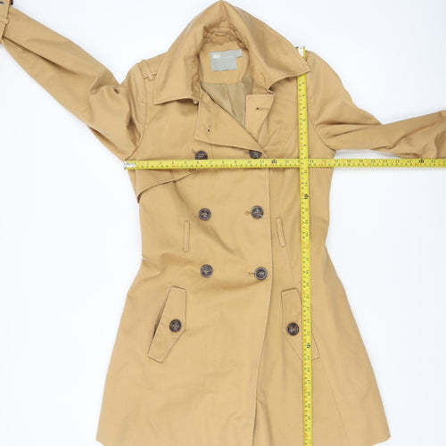 ASOS Women's Beige Trench Coat Size 4 Belted Classic Mid-Length