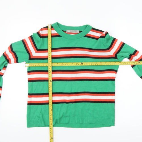 ASOS Womens Multicoloured Striped Jumper Size 6 Bell Sleeve Knit