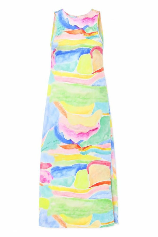 Front view of ASOS DESIGN Women's Multicoloured, size 4, Long Slip Dress