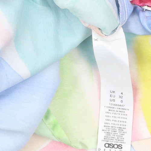ASOS DESIGN Women's Multicoloured Size 4 Long Slip Dress