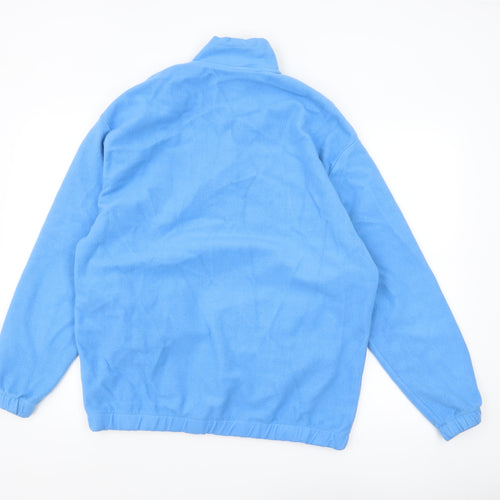 ASOS DESIGN Men's Blue Fleece 1/4 Zip Sweatshirt Size L Regular Fit