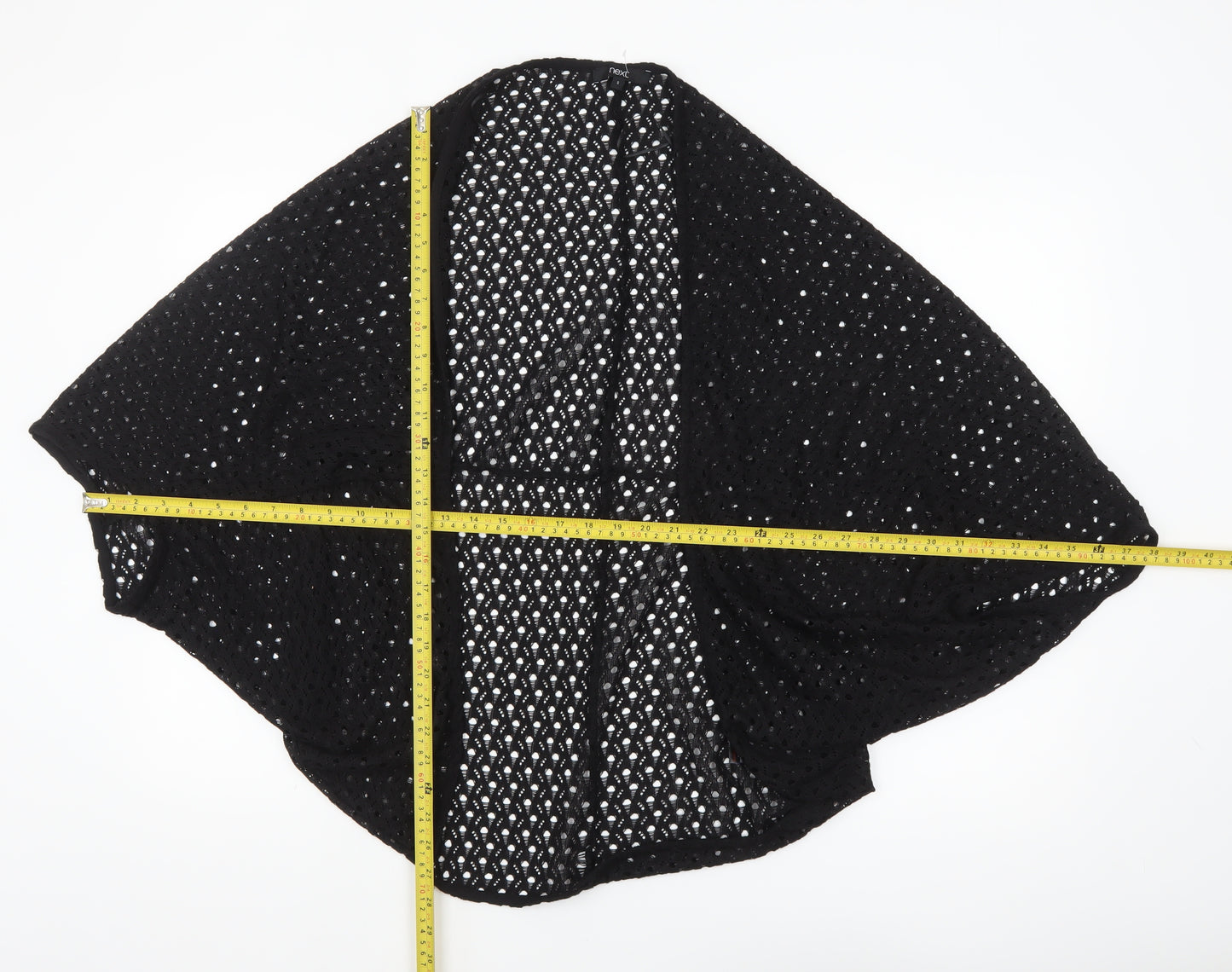 Next Women’s Black Crochet Beach Cover Up Size S Lightweight Polyester