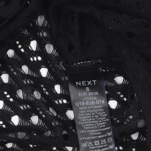 Next Women’s Black Crochet Beach Cover Up Size S Lightweight Polyester