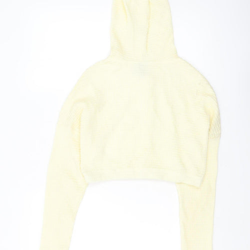 ASOS Women Yellow Crop Full Zip Hoodie UK 6 Lightweight Casual