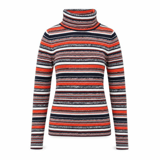 Front view of ASOS Women's Multicoloured Roll Neck Striped Jumper, size 4