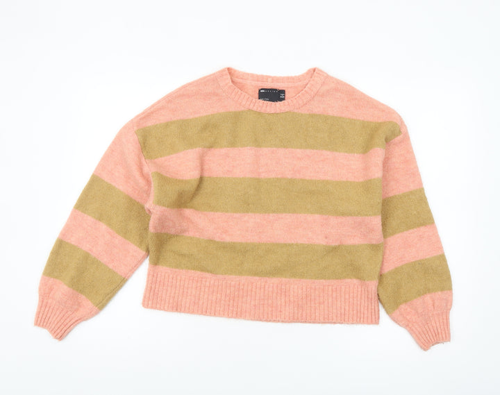 ASOS Women’s Multicoloured Striped Knit Crew Neck Pullover Jumper Size 4