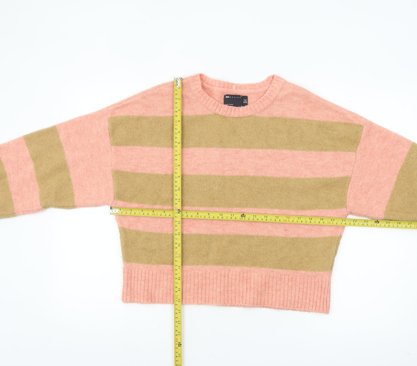 ASOS Women’s Multicoloured Striped Knit Crew Neck Pullover Jumper Size 4