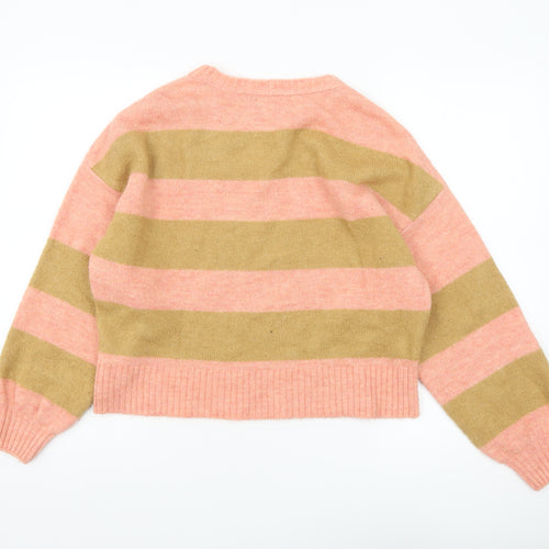 ASOS Women’s Multicoloured Striped Knit Crew Neck Pullover Jumper Size 4