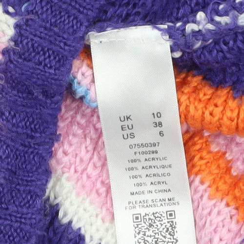 ASOS Women’s Multicoloured Striped Knit Jumper UK 10 Acrylic