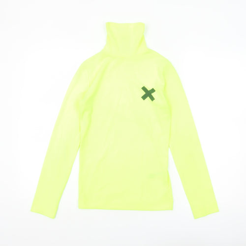 Collusion Womens Yellow Roll Neck Long Sleeve Slim Fit Top Size 8