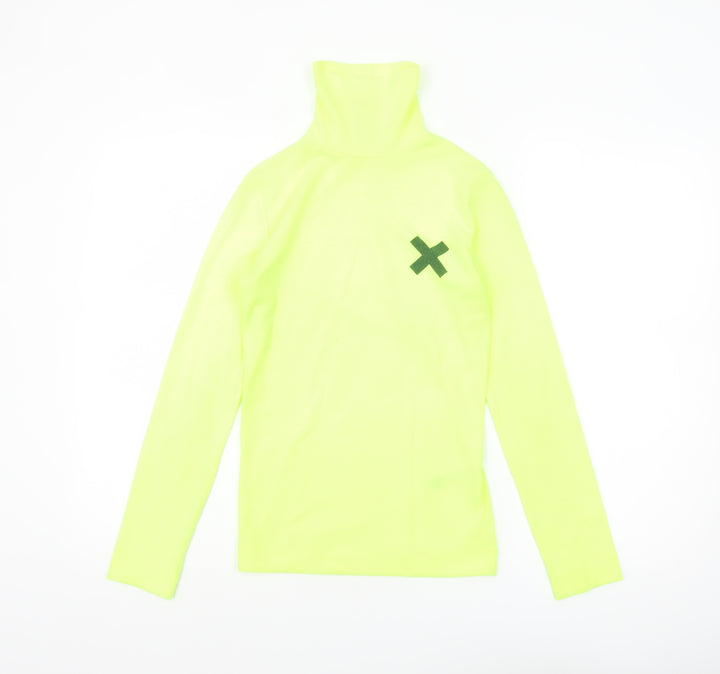 Collusion Womens Yellow Roll Neck Long Sleeve Slim Fit Top Size 8