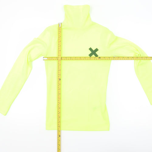 Collusion Womens Yellow Roll Neck Long Sleeve Slim Fit Top Size 8