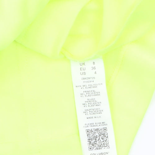 Collusion Womens Yellow Roll Neck Long Sleeve Slim Fit Top Size 8