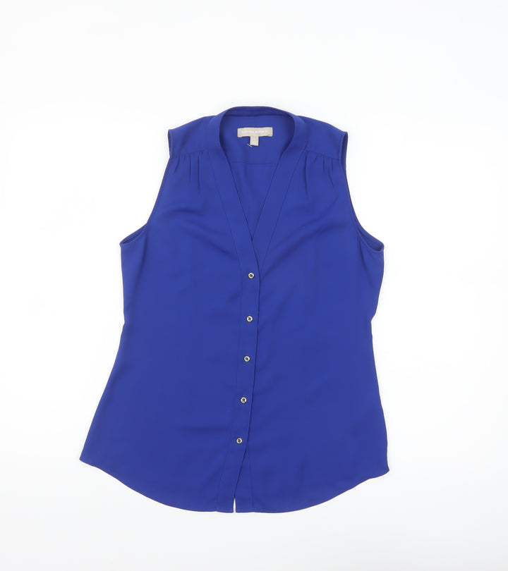 Banana Republic Women's Blue Sleeveless Button Blouse Size 2