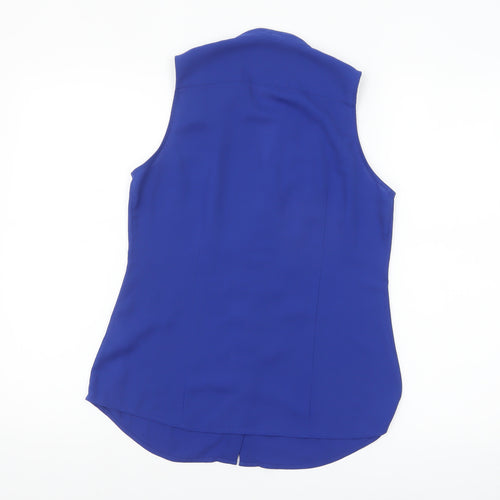 Banana Republic Women's Blue Sleeveless Button Blouse Size 2