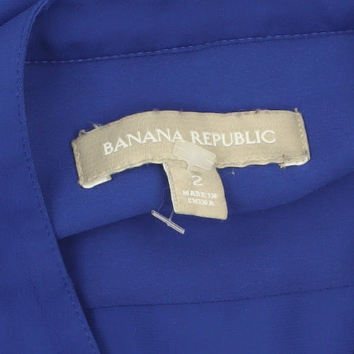 Banana Republic Women's Blue Sleeveless Button Blouse Size 2