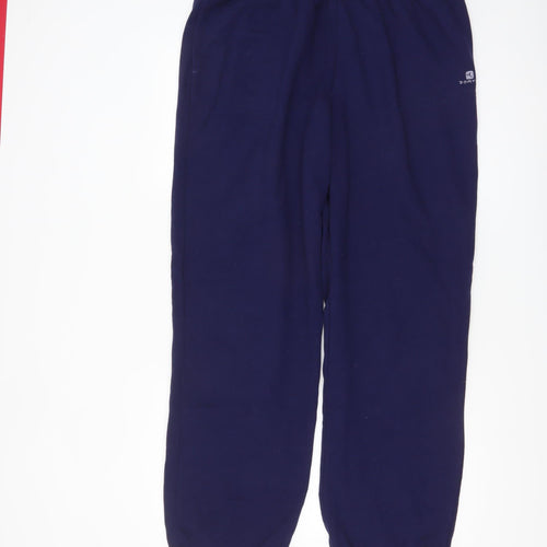Decathlon Men's Blue 2XL Fleece Sweatpants with Elastic Waist