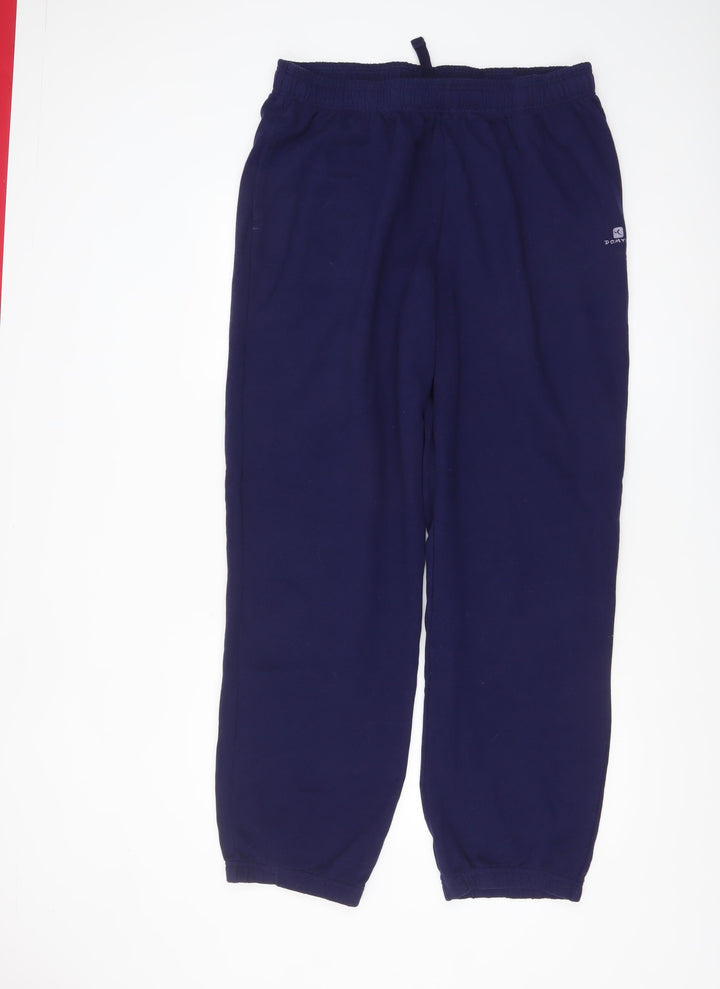 Decathlon Men's Blue 2XL Fleece Sweatpants with Elastic Waist