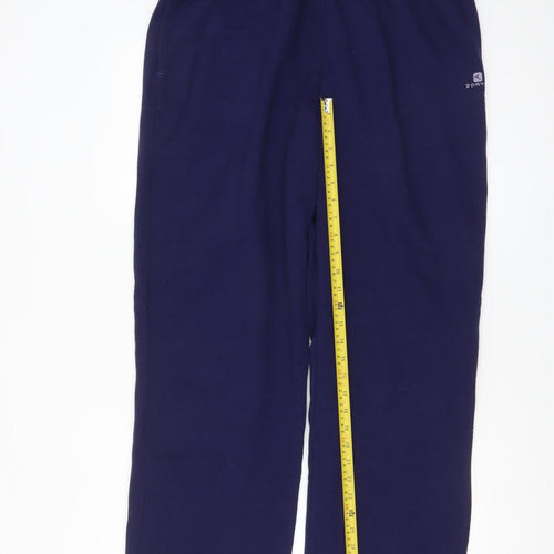 Decathlon Men's Blue 2XL Fleece Sweatpants with Elastic Waist