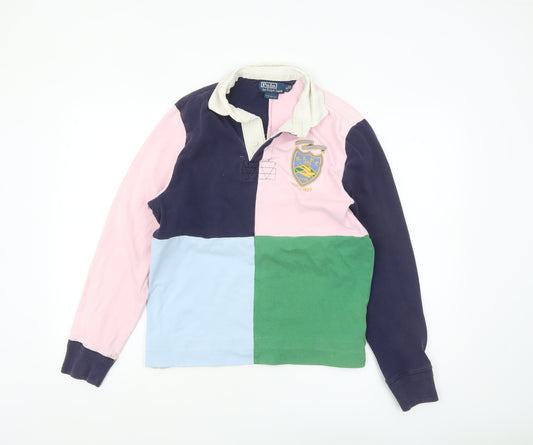 Ralph Lauren Women’s Colourblock Polo Rugby Shirt S Multicoloured Cotton