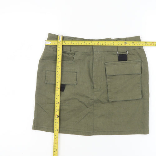Fashion Nova Womens Green Cargo Short Skirt M Utility Style