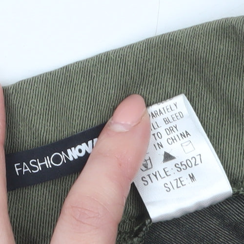 Fashion Nova Womens Green Cargo Short Skirt M Utility Style