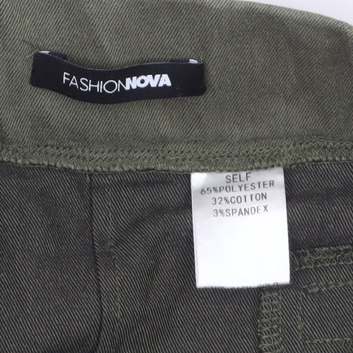 Fashion Nova Womens Green Cargo Short Skirt M Utility Style