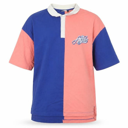 ASOS Design Men's Beige & Blue Colourblock Polo Shirt Size M