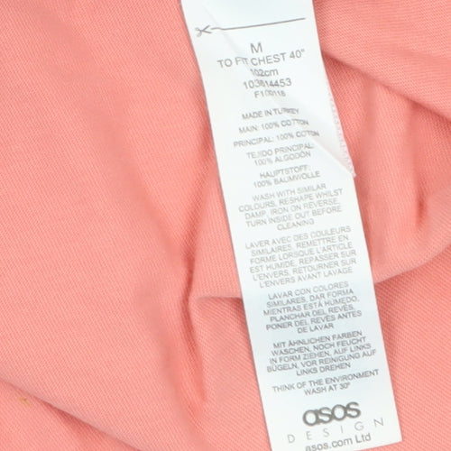 ASOS Design Men's Beige & Blue Colourblock Polo Shirt Size M