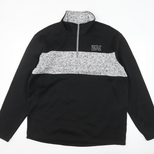 Atlas For Men Black L Fleece 1/4 Zip Outdoor Sweatshirt