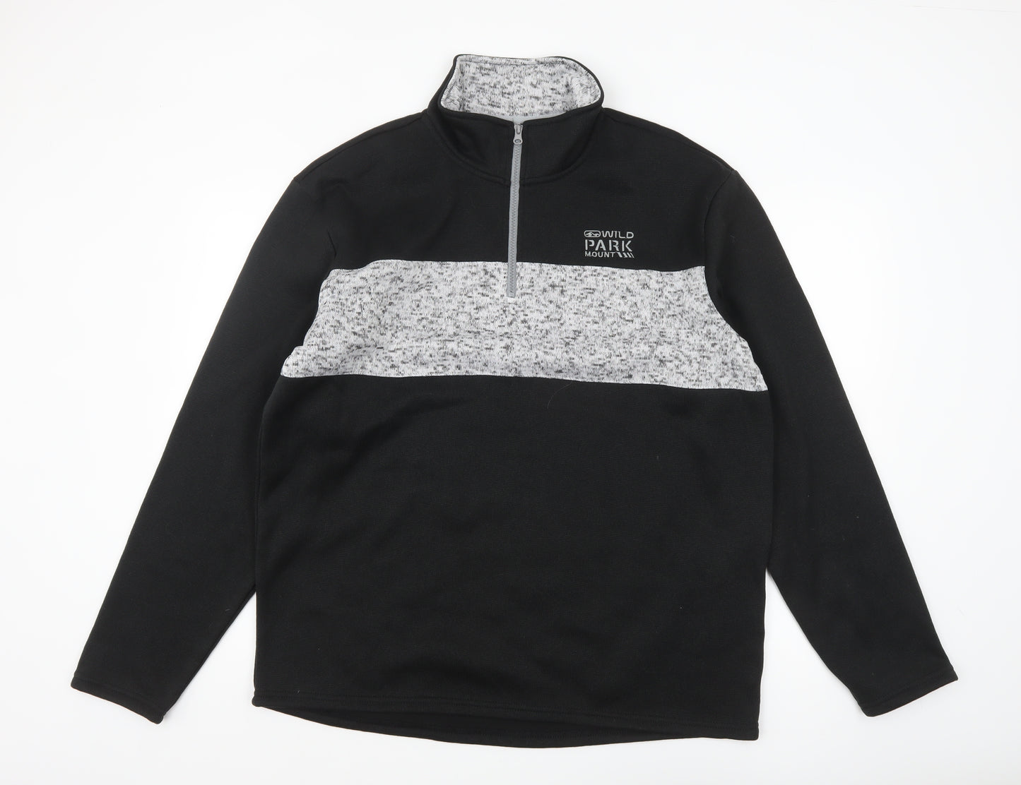 Atlas For Men Black L Fleece 1/4 Zip Outdoor Sweatshirt