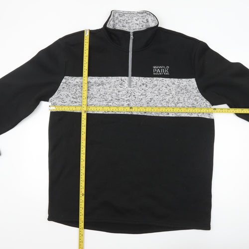 Atlas For Men Black L Fleece 1/4 Zip Outdoor Sweatshirt