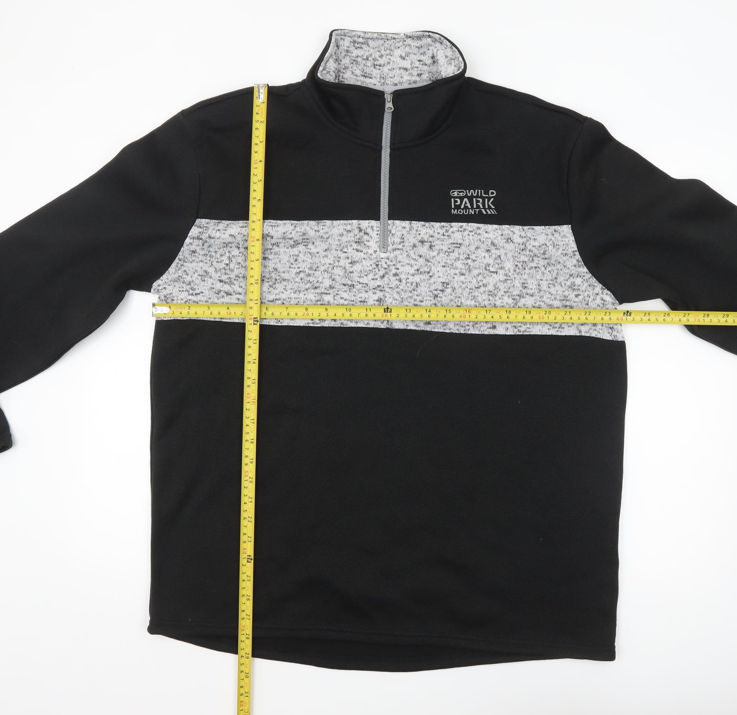 Atlas For Men Black L Fleece 1/4 Zip Outdoor Sweatshirt