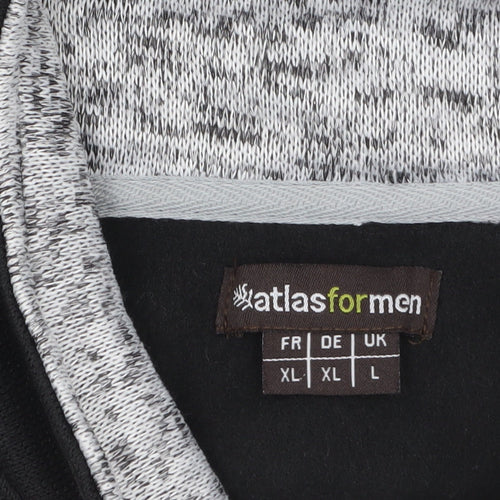 Atlas For Men Black L Fleece 1/4 Zip Outdoor Sweatshirt