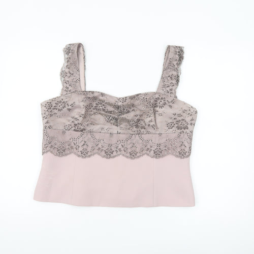 Presen De Luxe Women's Beige Lace Camisole Formal Top UK 18