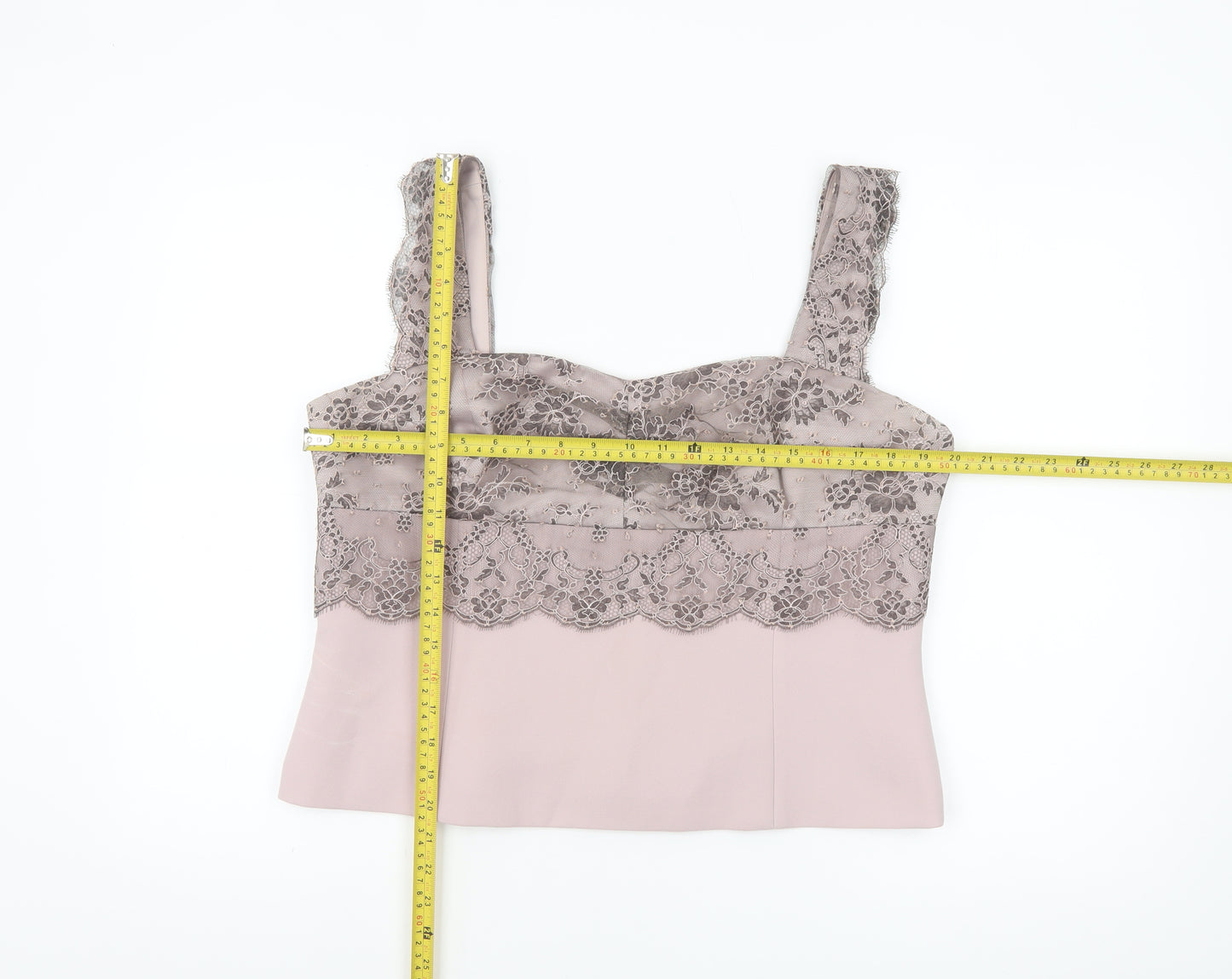 Presen De Luxe Women's Beige Lace Camisole Formal Top UK 18