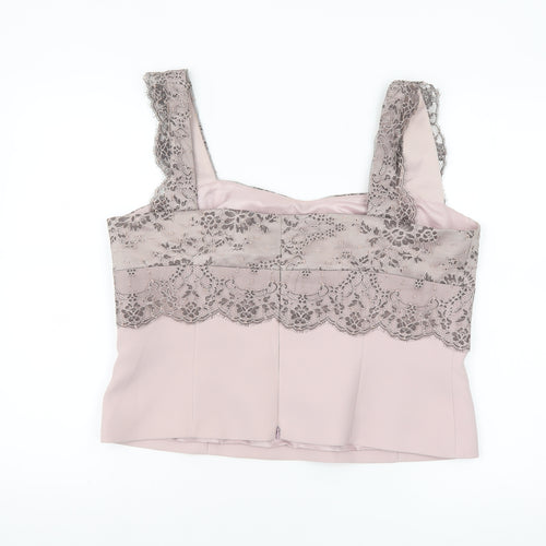 Presen De Luxe Women's Beige Lace Camisole Formal Top UK 18